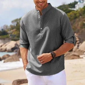 Damian  Textured Mandarin Collar Shirt