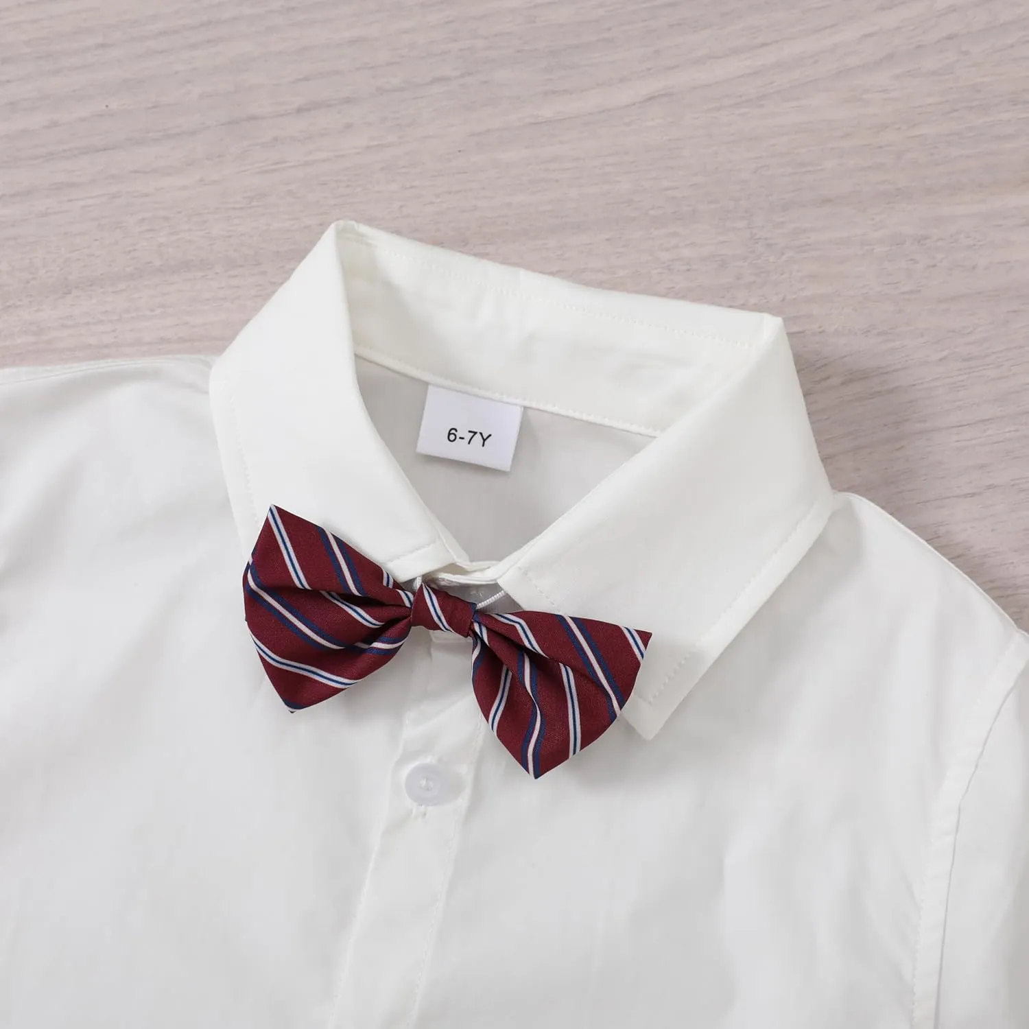 DISAUR Boy Suits 5 Pcs Slim Fit Suit Including Vest Pants Dress Shirt Bow Tie and kerchief for Formal Occasions 6-10 Years