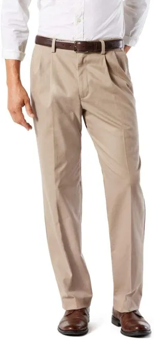 Dockers Men's Classic Fit Easy Khaki Pants-Pleated (Standard and Big & Tall), Timberwolf, 32W x 32L