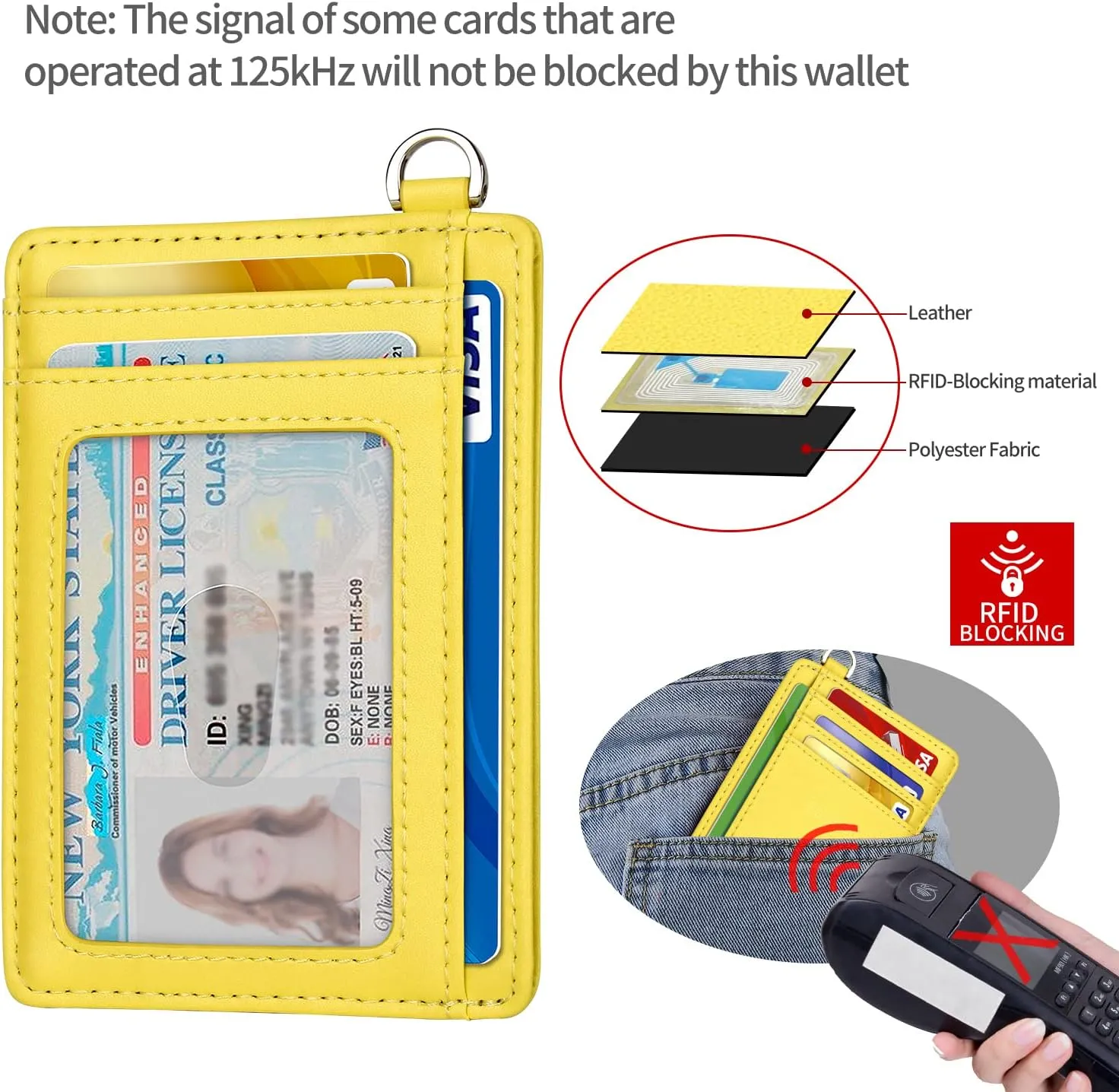 EcoVision Slim Minimalist Front Pocket Wallet, RFID Blocking Credit Card Holder Wallet with Detachable D-Shackle for Men Women