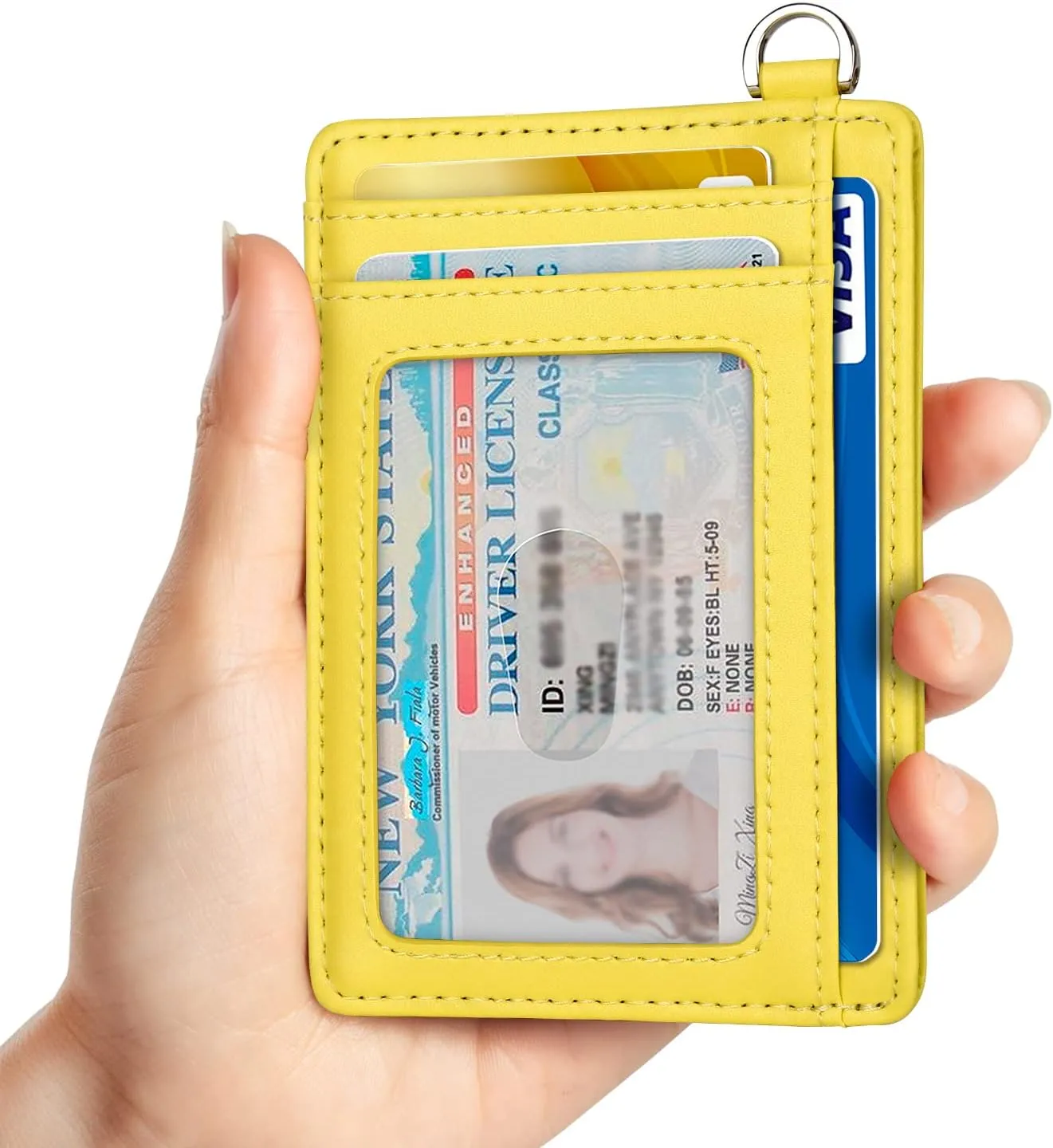 EcoVision Slim Minimalist Front Pocket Wallet, RFID Blocking Credit Card Holder Wallet with Detachable D-Shackle for Men Women