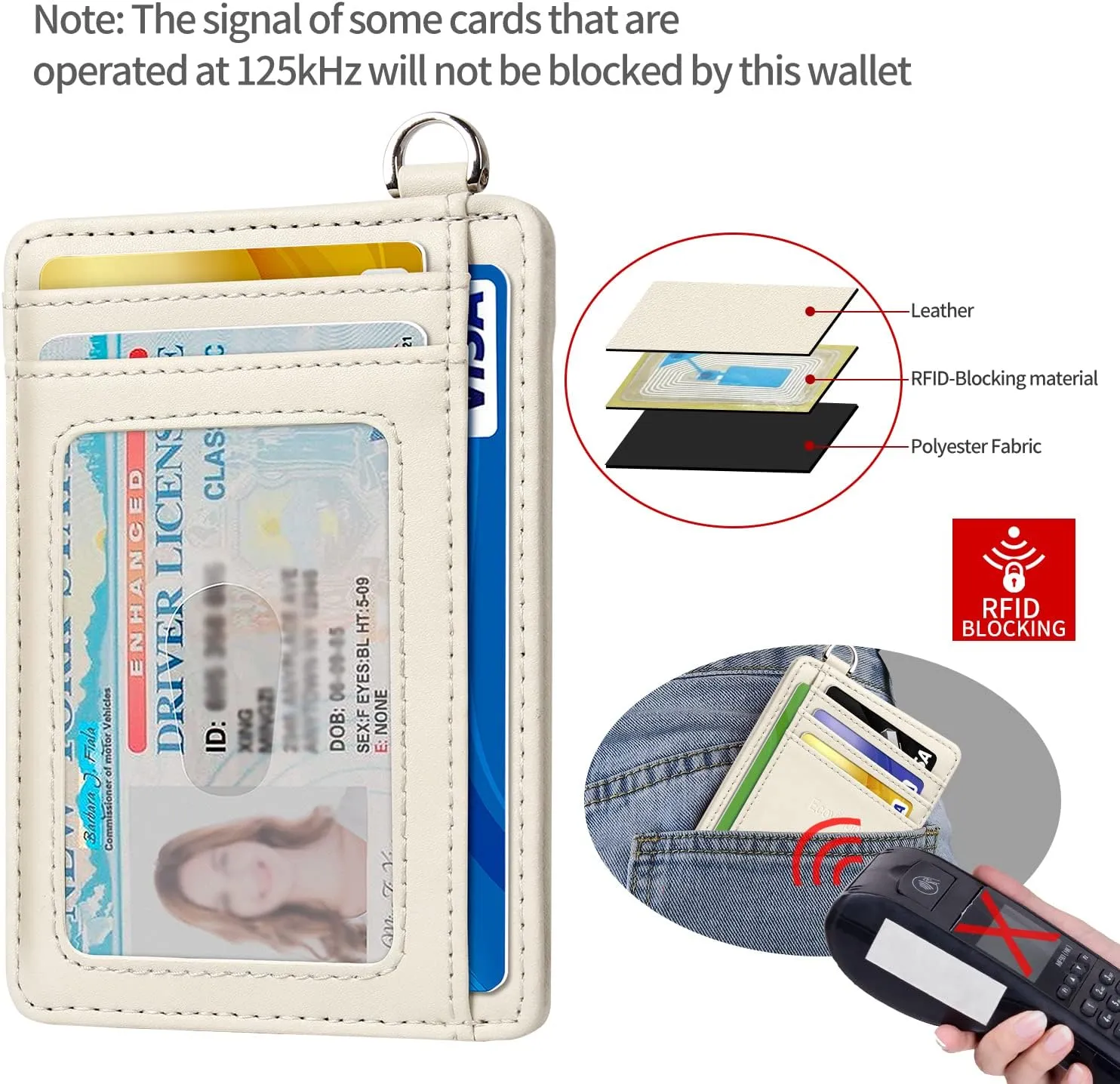 EcoVision Slim Minimalist Front Pocket Wallet, RFID Blocking Credit Card Holder Wallet with Detachable D-Shackle for Men Women