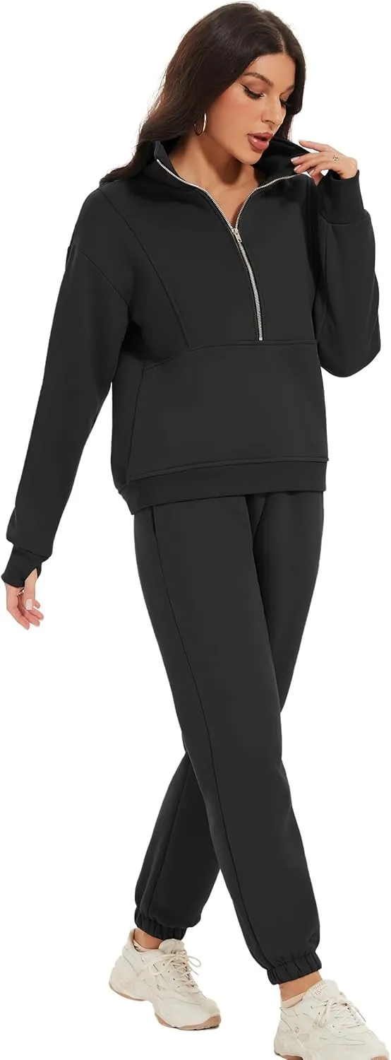 Eisctnd Womens Fleece 2 Piece Sweatsuit Lounge Set Long Sleeve Sweatshirt Jogger Pants Tracksuit Sweatsuit 2025 Fall Sets