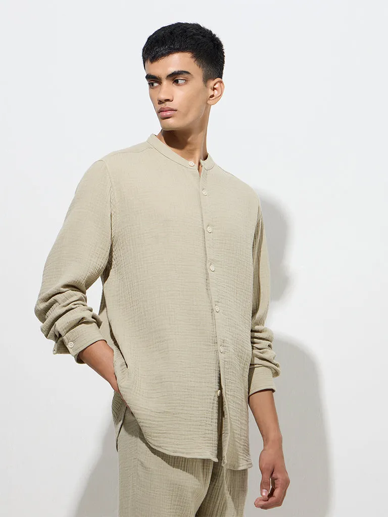ETA Sage Crinkle-Textured Relaxed-Fit Cotton Shirt