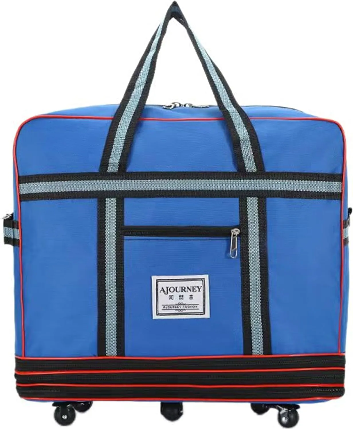 Expandable Extra Large Travel Oxford Duffel Bag with Wheels Waterproof Lightweight Traveling Foldable Suitcase (Blue, L*W: 48 * 25cm, H:4280cm)