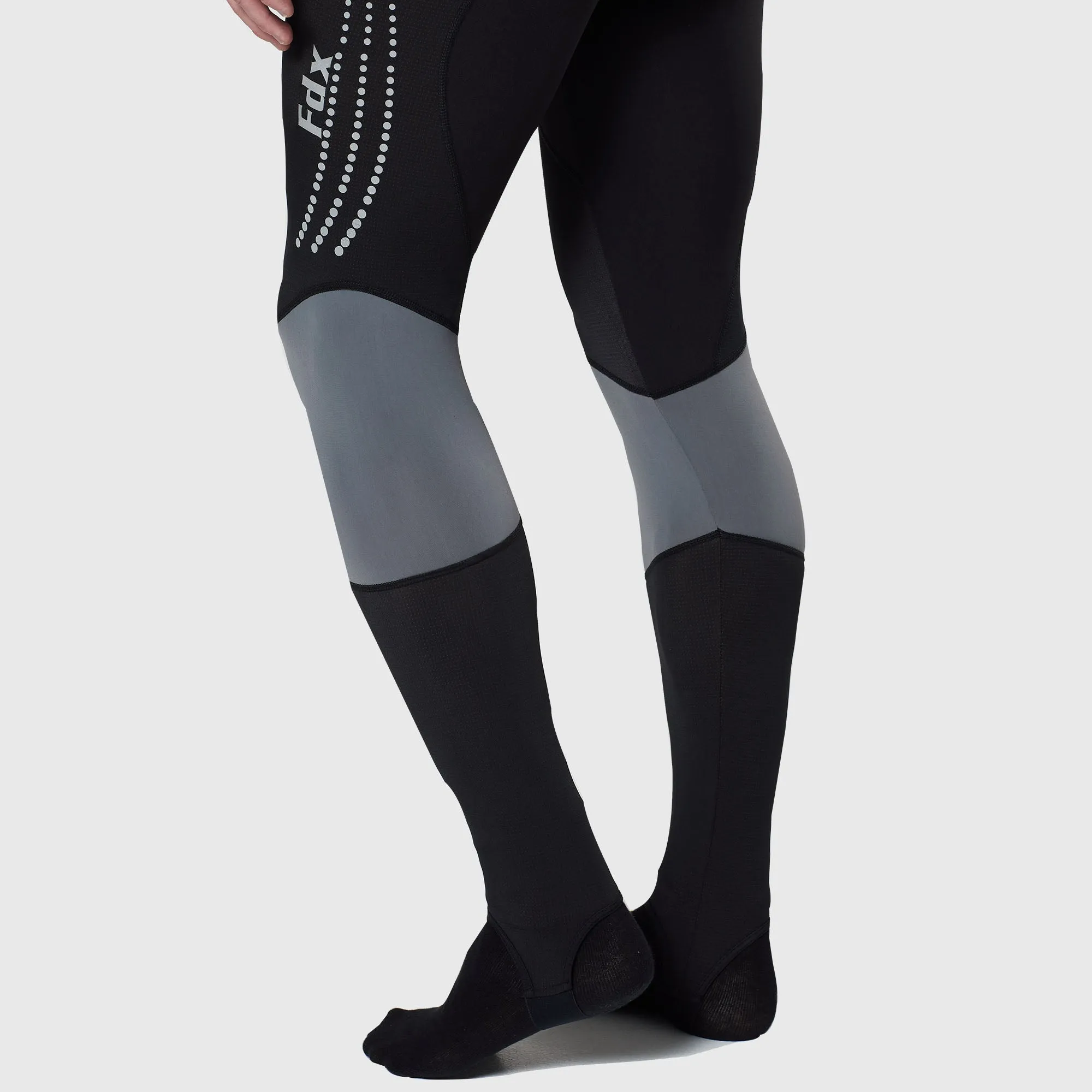 Fdx Men's Set Thermodream Thermal Roubaix Long Sleeve Cycling Jersey & Bib Tights - Grey