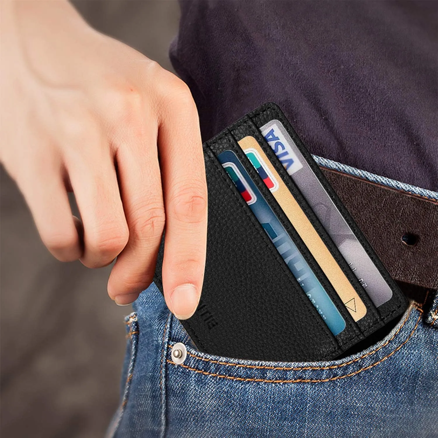 Fintie Slim Minimalist Front Pocket Wallet, RFID Blocking Credit Card Holder Card Cases with ID Window for Men Women