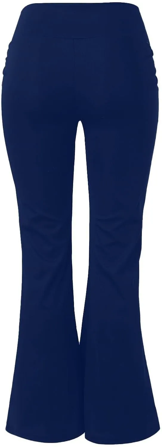 Flared Leggings for Women Trendy High Waist Tummy Control Yoga Pants Casual Comfy Gym Workout Trousers with Pockets