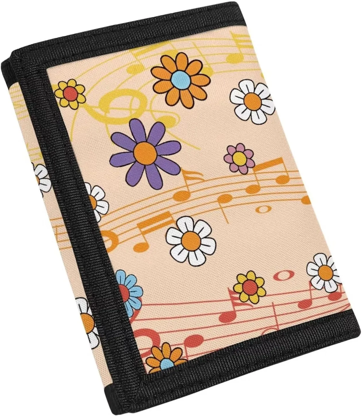 Flashideas Daisy Note Girls Wallet Tri-Fold Wallets Purse Minimalist Cute Kawaii Cool Designer Cartoon Fashion Credit Card Thin Purses Pouch Pouches Unique Gift for Kids