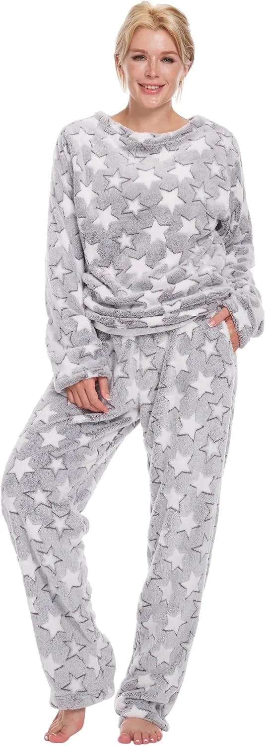 Fleece Sets For Woman All Printed Women's Sleepwear Womens Soft Pajamas Sets