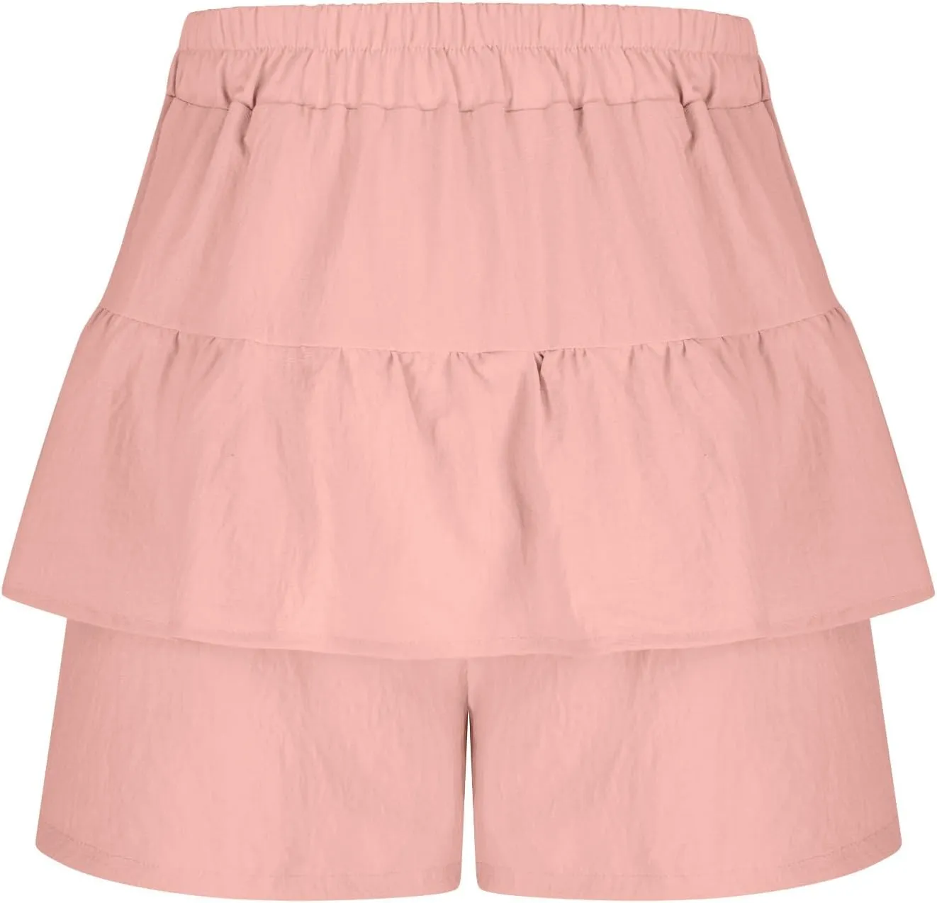 Flowy Shorts for Women Trendy Ruffle Tiered Tummy Control Mini Skirts Dressy Casual Plain High Waisted Pleated Skorts