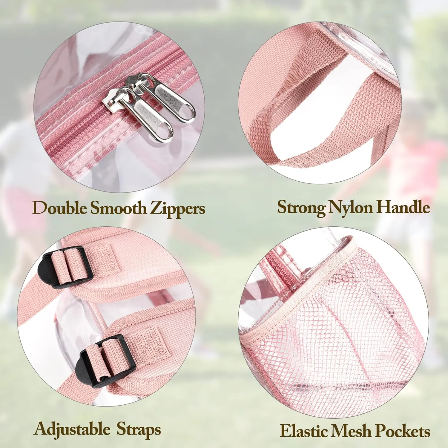 Fomaris Clear Backpack for Women and Girls 12x12x6 Stadium Approved Plastic Backpack for Stadium Events Concert Festival