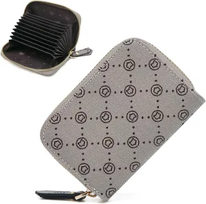 FOXLOVER Women's Minimalist Card Wallet with RFID Protection and Zip Around Compact Design - Credit Card Slots, PVC Material, Printed Patterns