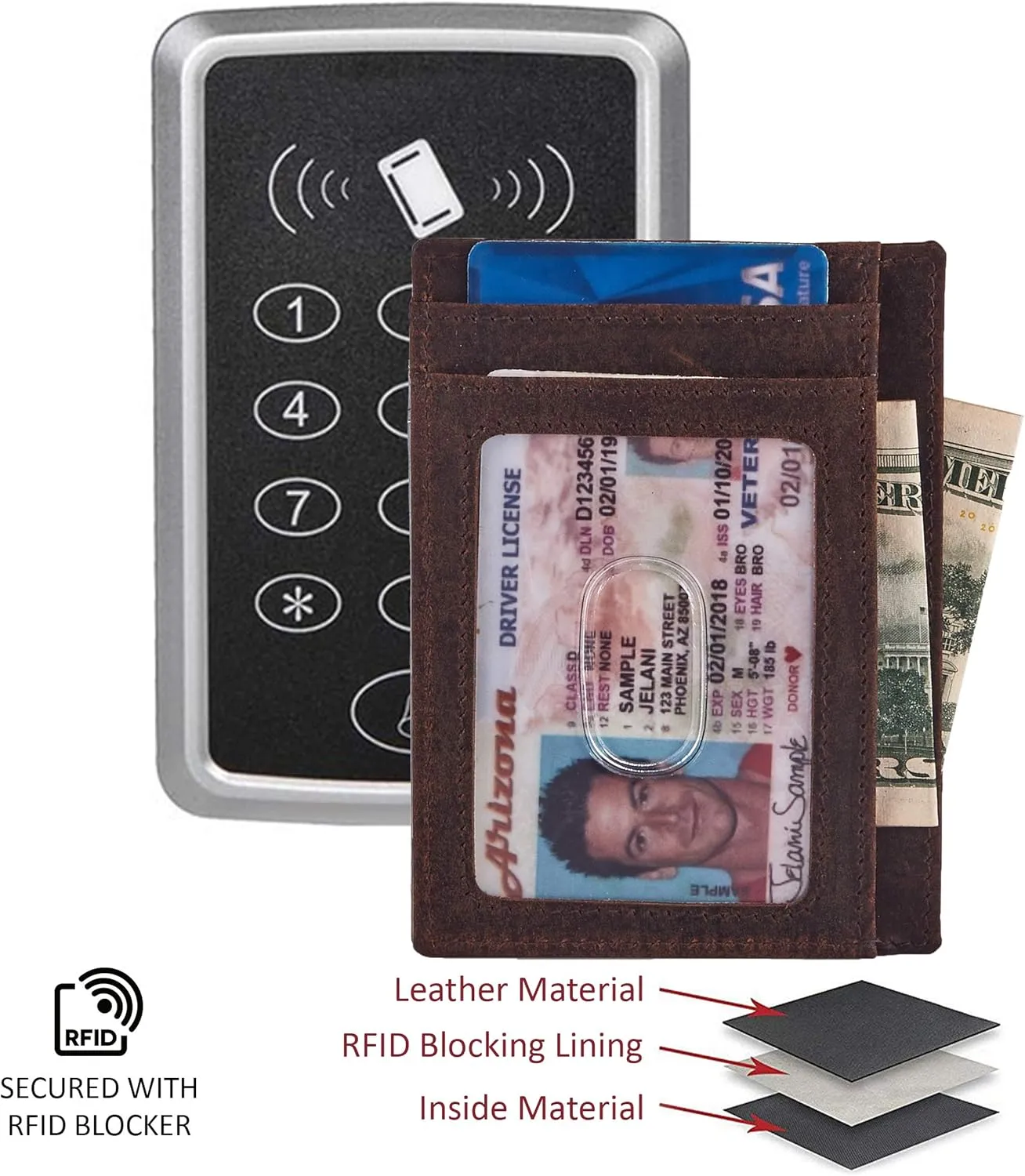 Front Pocket Wallet for Men Women Slim Minimalist Real Leather RFID Blocking Credit Card Holder