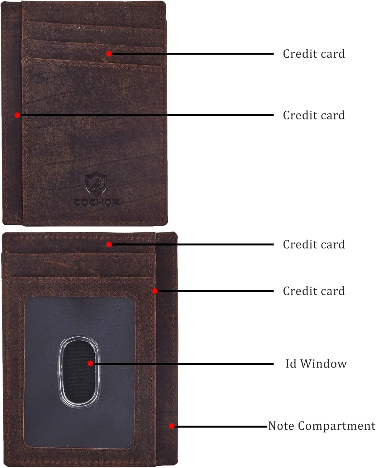 Front Pocket Wallet for Men Women Slim Minimalist Real Leather RFID Blocking Credit Card Holder