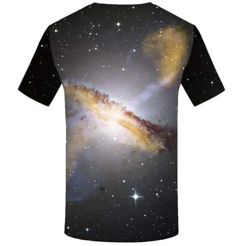 Galaxy Space T-shirt Men Aurora T-shirts Graphic Nebula Tshirts Novelty Black Hole T shirts Funny Colorful T-shirts 3d