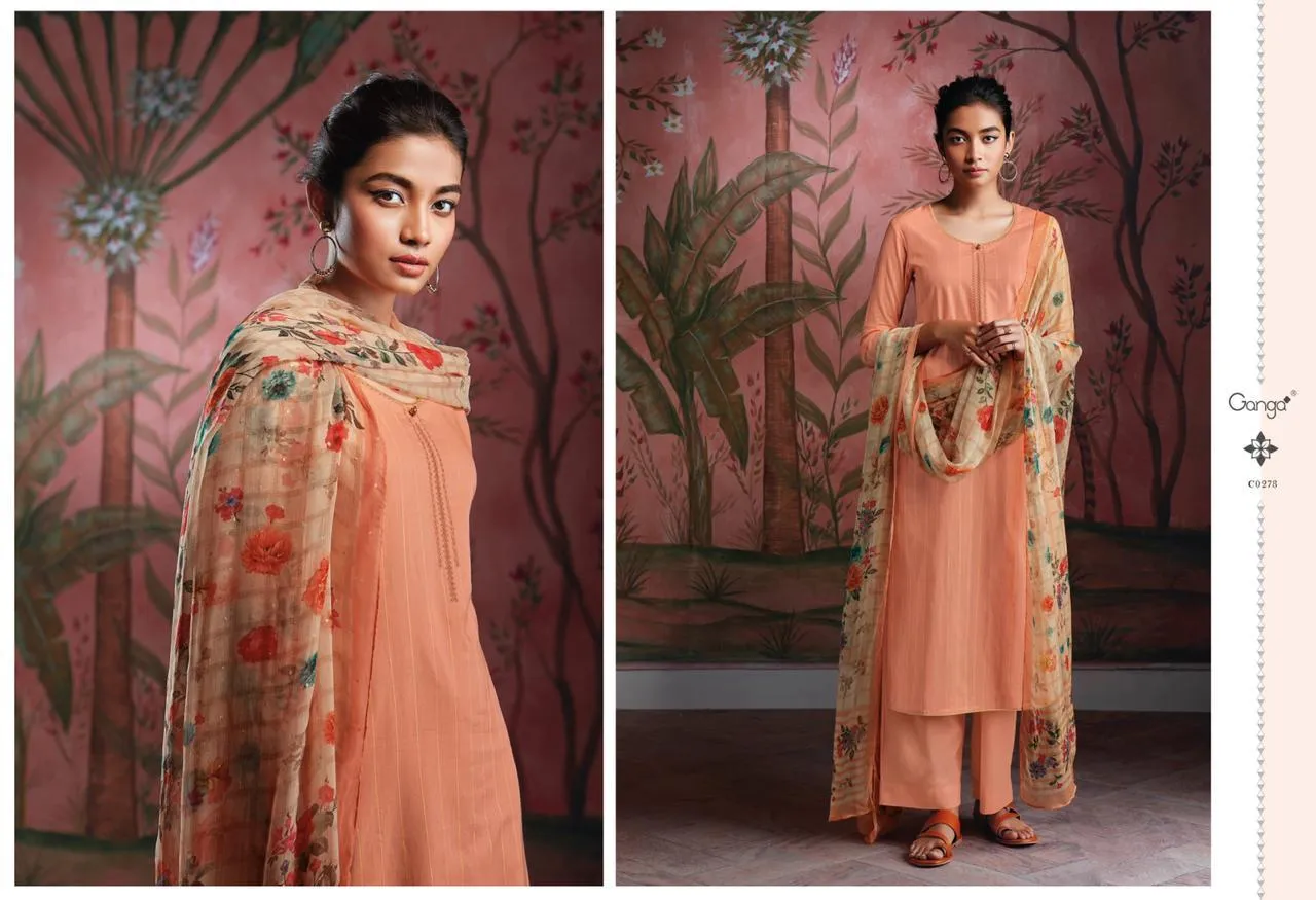 GANGA RYUU SUPER COTTON LAWN DRESS MATERIAL WITH EMBROIDERY