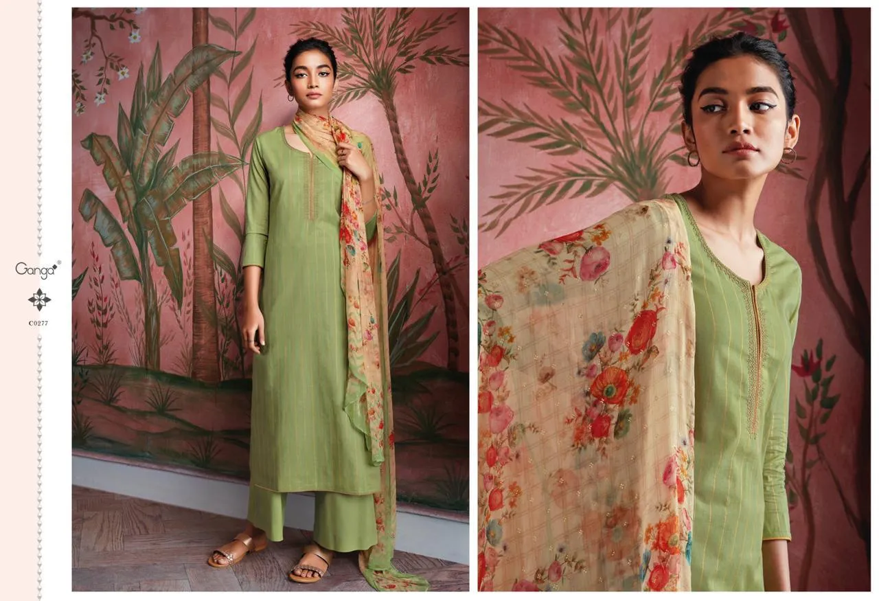 GANGA RYUU SUPER COTTON LAWN DRESS MATERIAL WITH EMBROIDERY