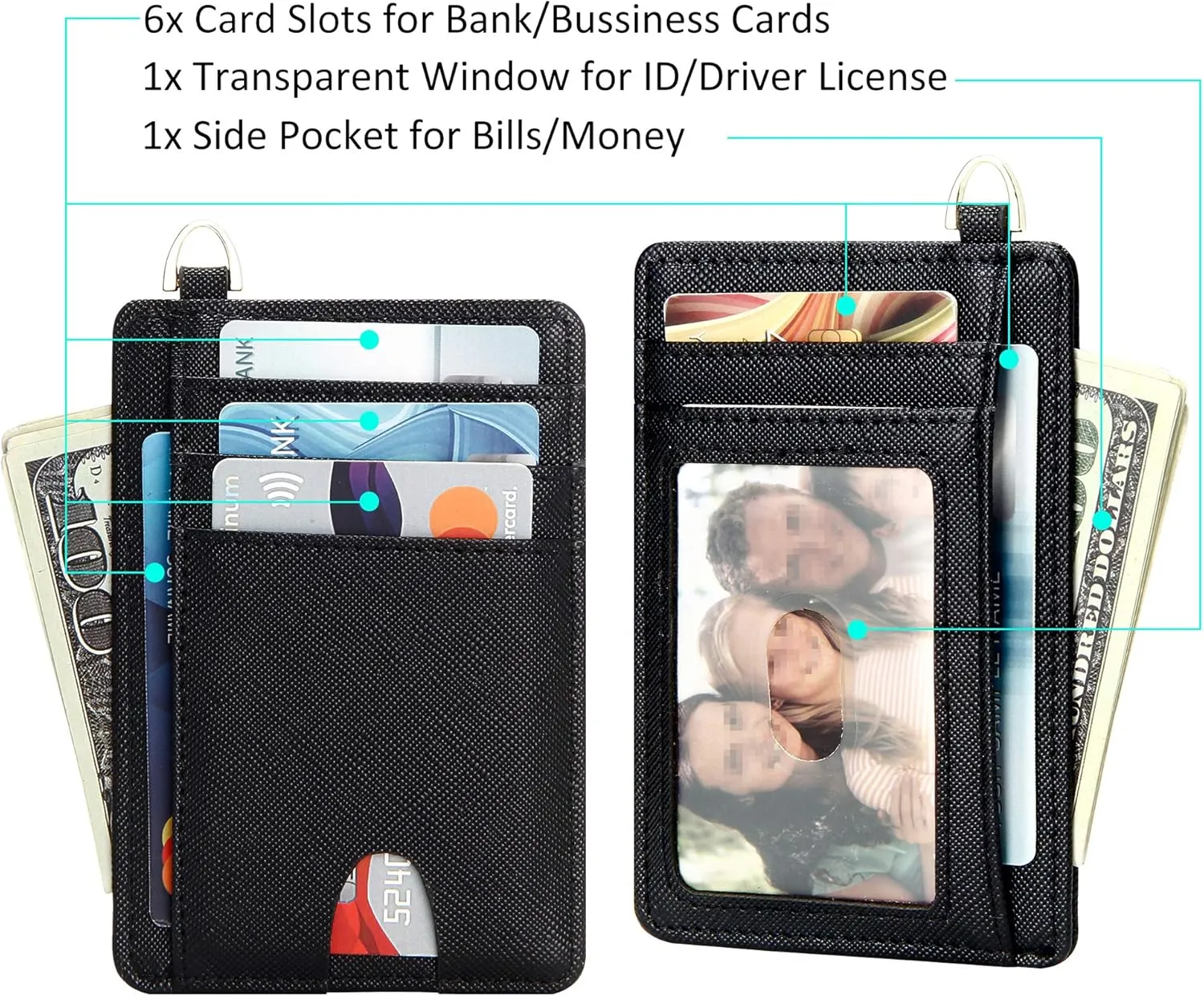 GEEAD Slim Minimalist Front Pocket RFID Blocking Card Holder Wallets for Men & Women, Small Credit Card Holder for Women