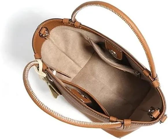 Genuine Togo Leather Top Handle Handbag Lychee Pattern Minimalist Crossbody Tote Bucket Bag Shoulder Bag Handbag Satchel