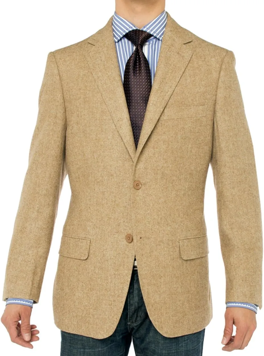 GN Luciano Men's 2 Button Luxe Camel Hair Suit Jacket Sport Coat Blazer