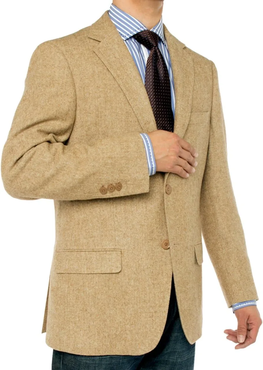 GN Luciano Men's 2 Button Luxe Camel Hair Suit Jacket Sport Coat Blazer