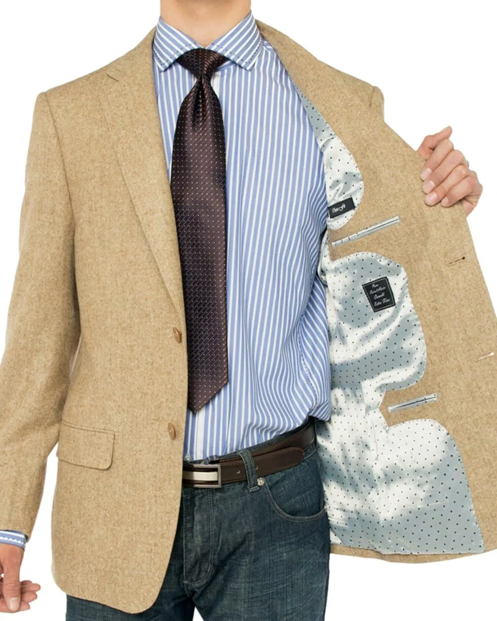 GN Luciano Men's 2 Button Luxe Camel Hair Suit Jacket Sport Coat Blazer