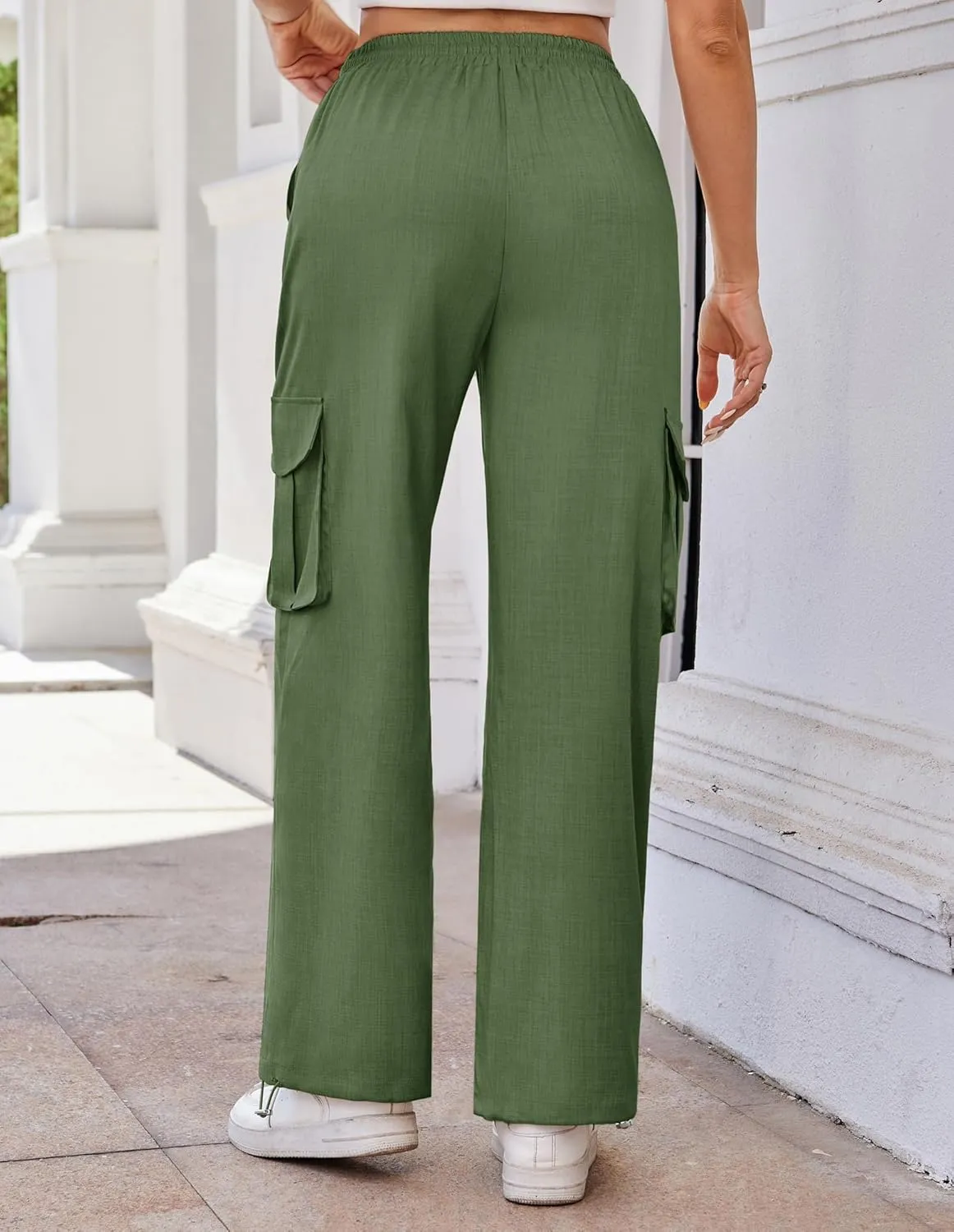 GRACE KARIN Womens Cargo Pants Wide Leg High Waisted Lounge Palazzo Pants 2025 Summer Hikling Work Trousers with Pockets