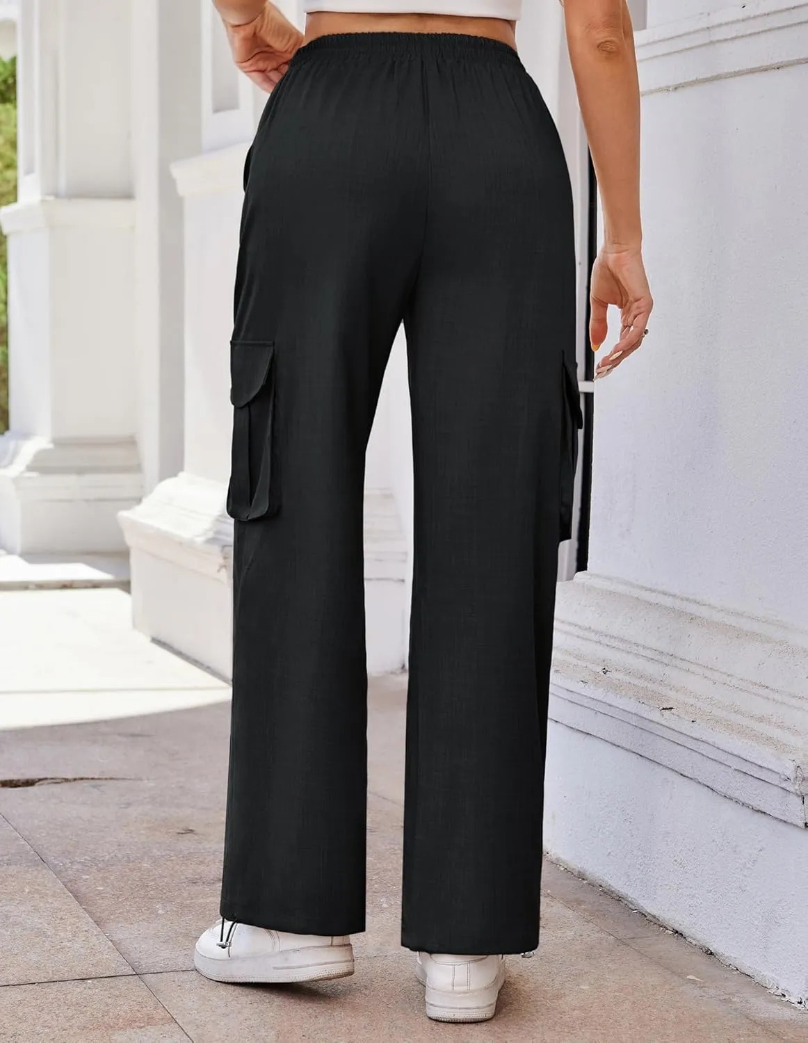 GRACE KARIN Womens Cargo Pants Wide Leg High Waisted Lounge Palazzo Pants 2025 Summer Hikling Work Trousers with Pockets