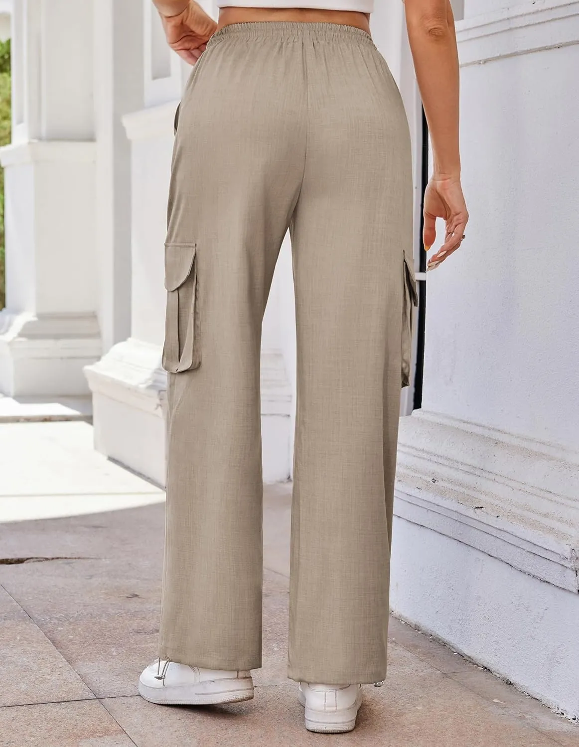 GRACE KARIN Womens Cargo Pants Wide Leg High Waisted Lounge Palazzo Pants 2025 Summer Hikling Work Trousers with Pockets