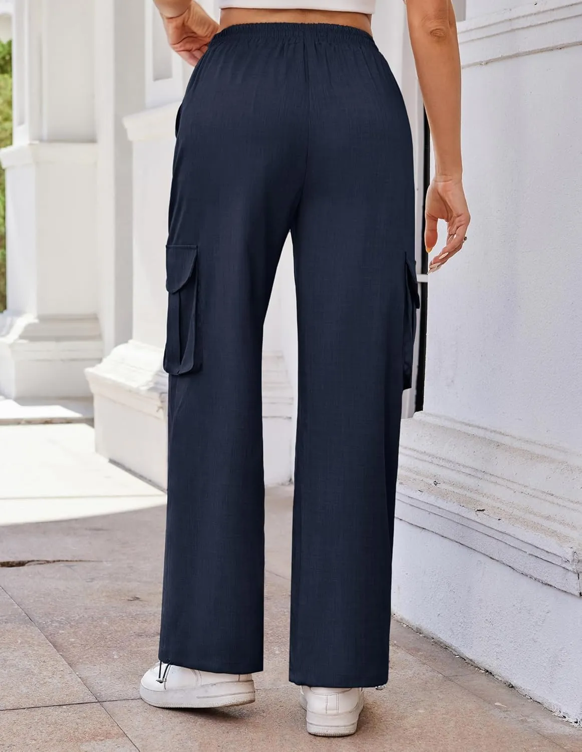 GRACE KARIN Womens Cargo Pants Wide Leg High Waisted Lounge Palazzo Pants 2025 Summer Hikling Work Trousers with Pockets