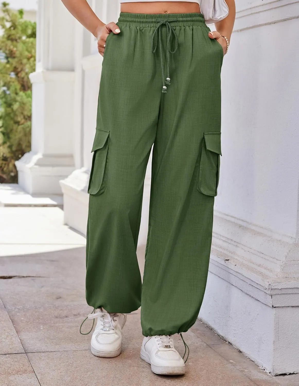 GRACE KARIN Womens Cargo Pants Wide Leg High Waisted Lounge Palazzo Pants 2025 Summer Hikling Work Trousers with Pockets