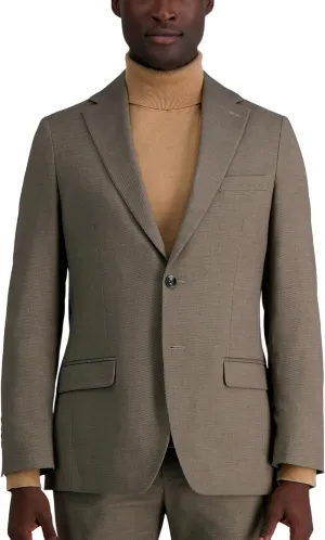Haggar Men's JMH Premium Stretch Tailored Fit Suit Separate Pants, Medium Taupe-Jacket, 46
