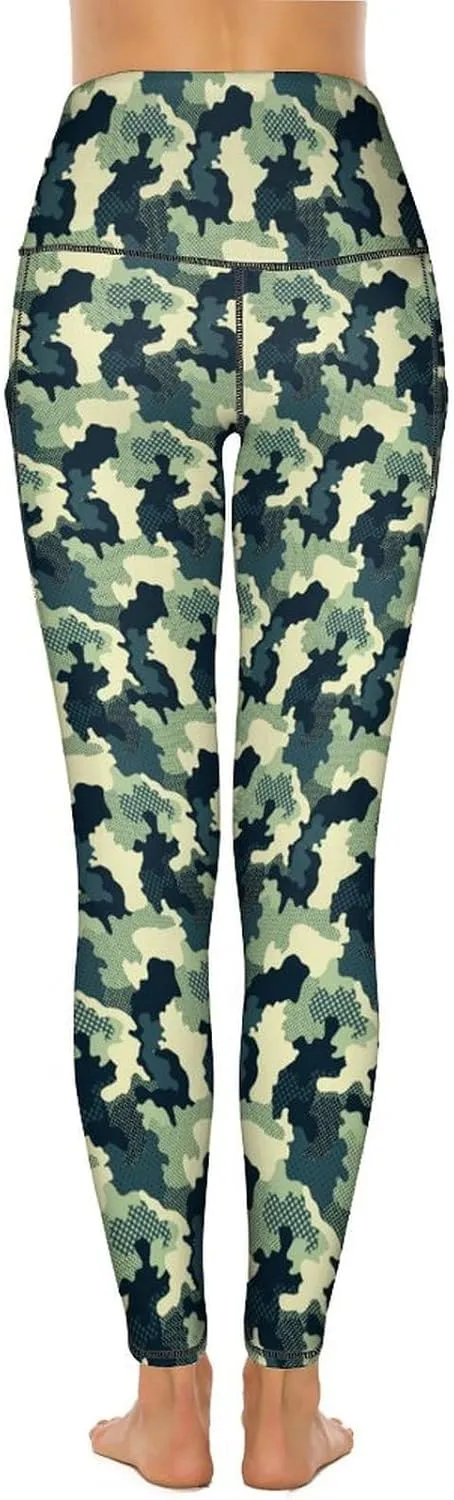 Halloween Skulls Yoga Pants Women Tummy Control Workout Leggings with Pockets High Waist Sports Trousers Lounge Pants