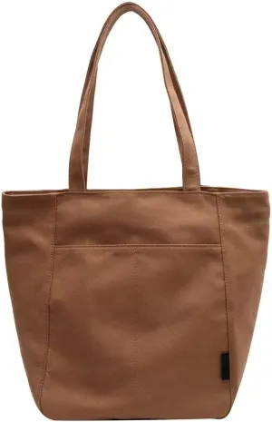 Handbag for Women Minimalist Canvas Bucket Bag Large Capacity Work Tote Bag Everyday Multi Pocket Shoulder Purse