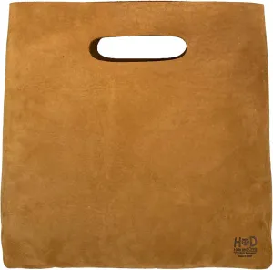 Hide & Drink, Minimalist Handbag for Women, Tote Bag, Rustic Purse, Full Grain Leather and Sheepskin, Handmade, Old Tobacco