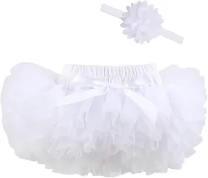 HOOLCHEAN Baby Infant Girls Fluffy Soft Tutu Skirt (Skort) and Headband Suit