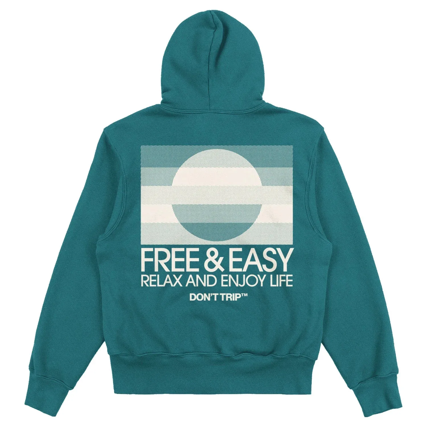 HORIZON LINES HEAVY FLEECE HOODIE - Jade