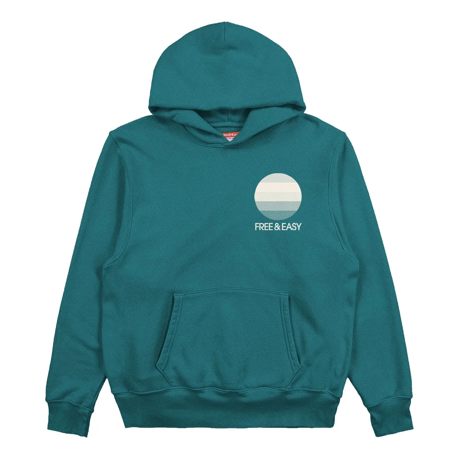 HORIZON LINES HEAVY FLEECE HOODIE - Jade