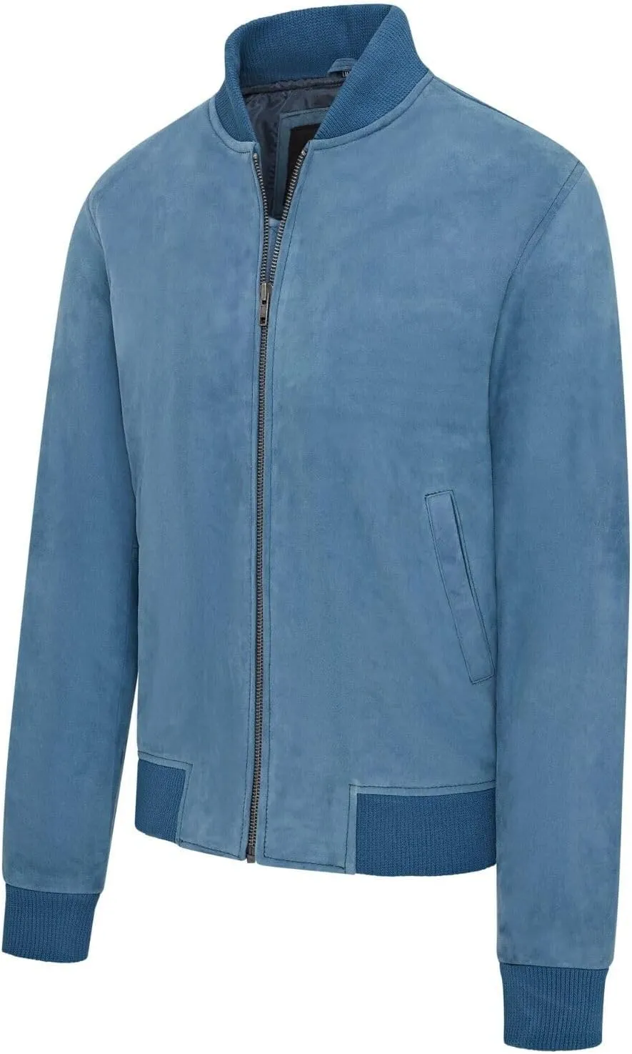 Infinity Leather Mens Soft Goat Suede MA-1 Varsity Bomber Jacket