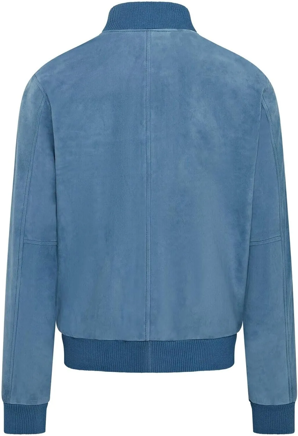 Infinity Leather Mens Soft Goat Suede MA-1 Varsity Bomber Jacket