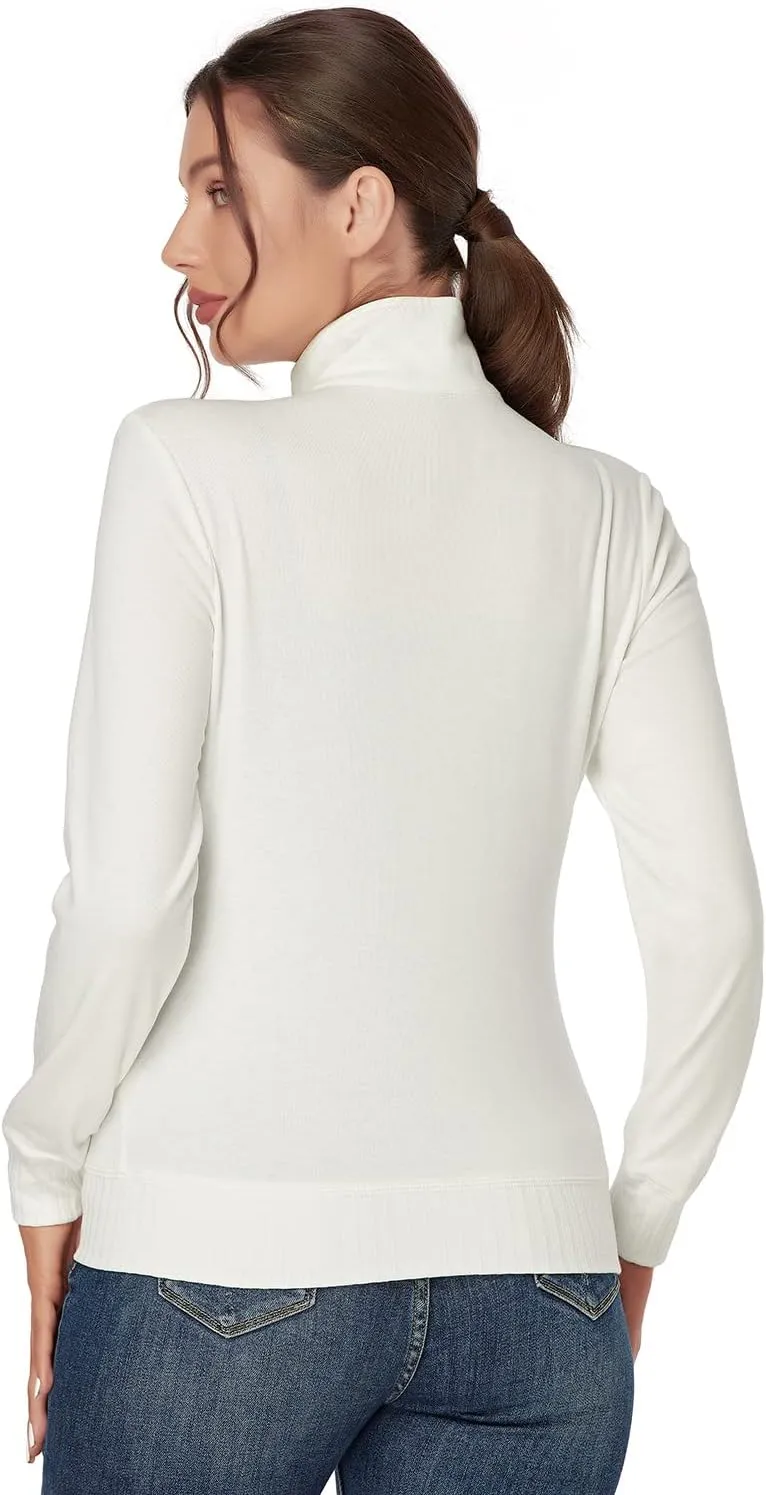 J.Corrine Women's Zip up Sweatshirts Jacket Stand Collar Long Sleeve Running Track Jacket with Pockets