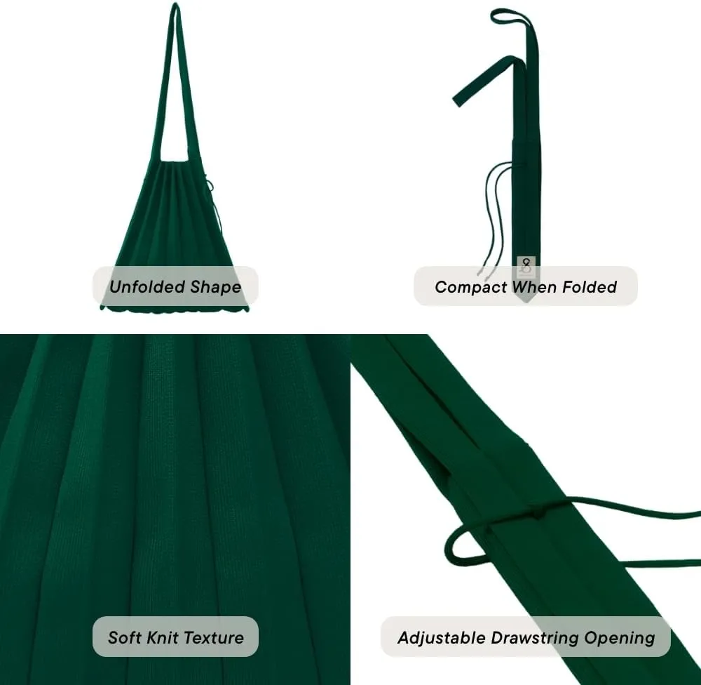 JOSEPH & STACEY Lucky Pleats Knit Bag Solid M | Sustainable Foldable Women's Tote Bag | Lightweight Minimalist Everyday Bag