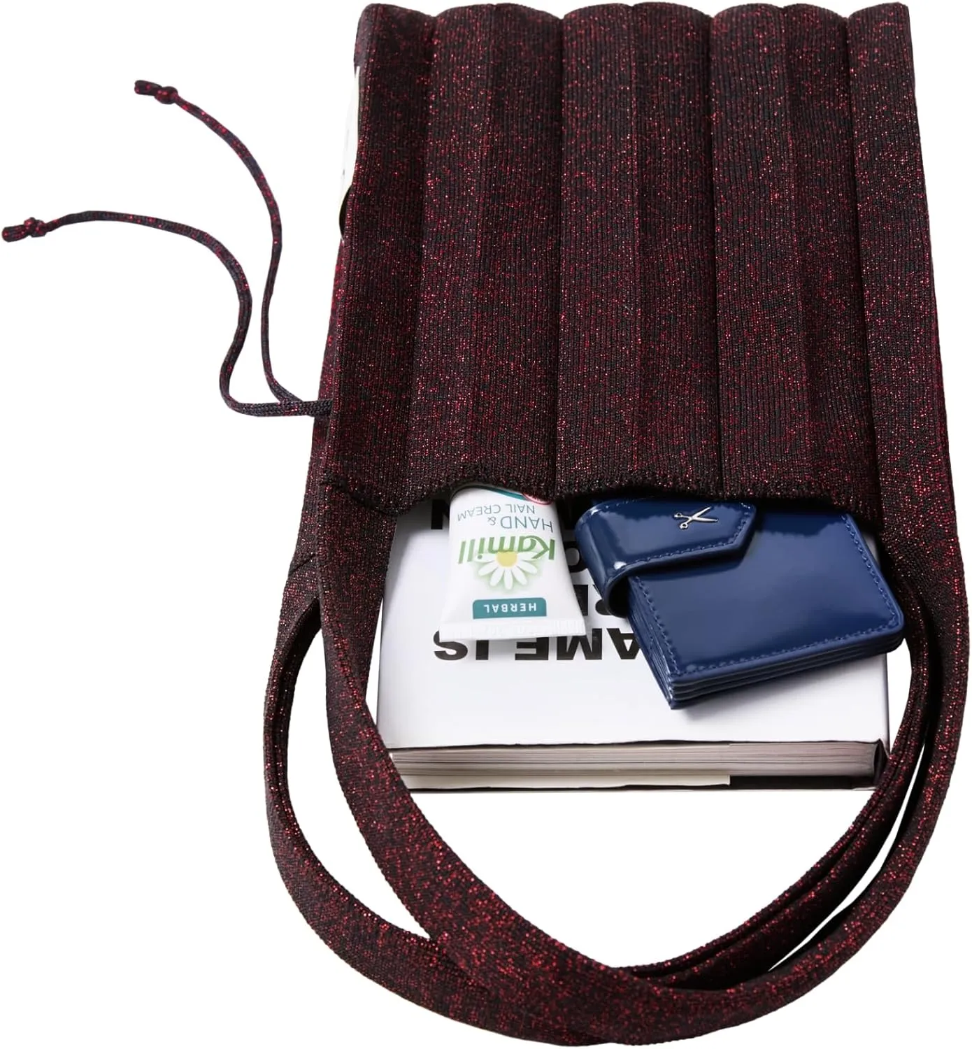 JOSEPH & STACEY Lucky Pleats Knit BagSolid S | Sustainable Foldable Women's Tote Bag | Lightweight Minimalist Everyday Bag