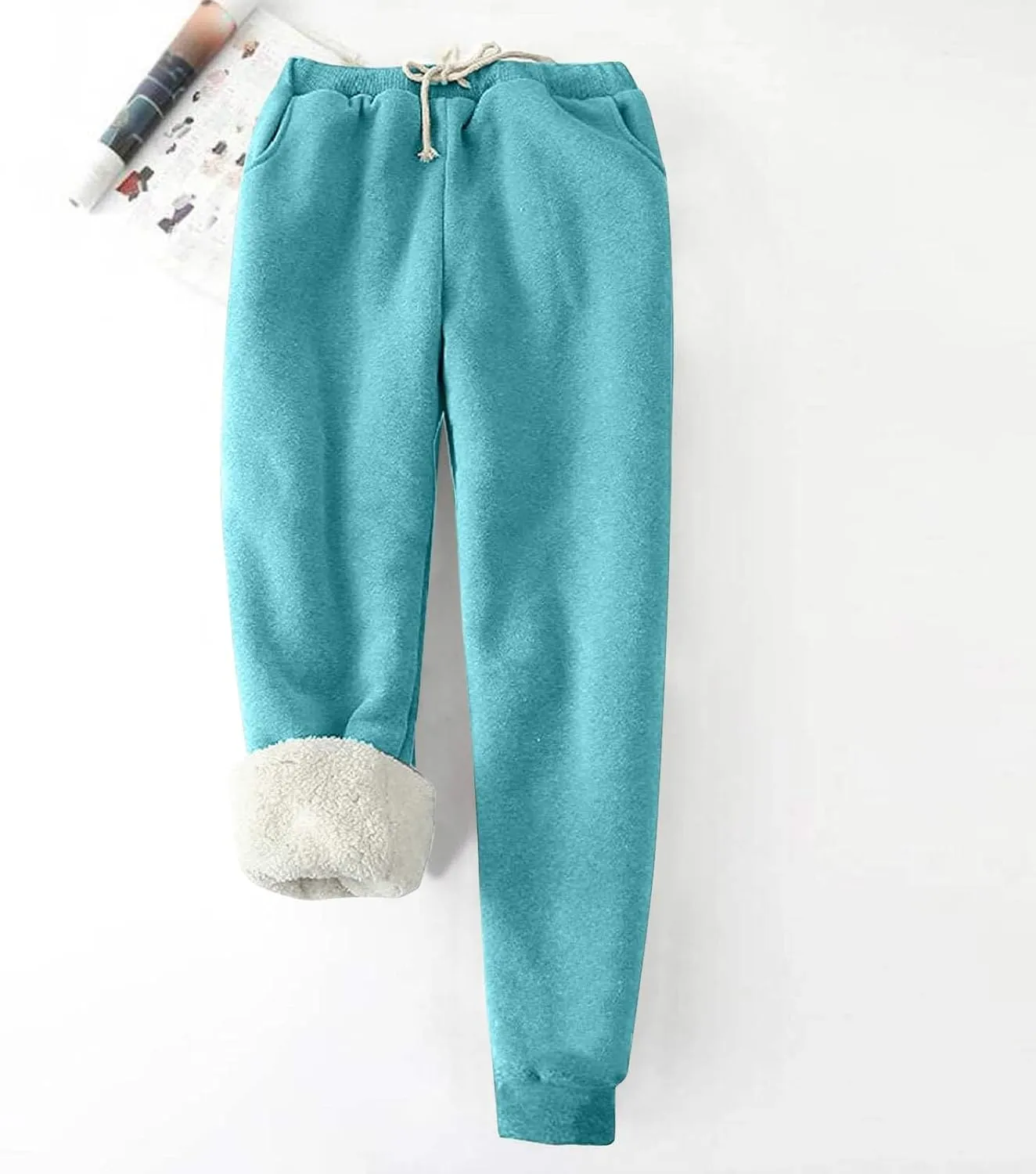 jovati Women's Winter Warm Fleece Jogger Pants Sherpa Lined Sweatpants Track Pants Athletic Active Lounge Pants