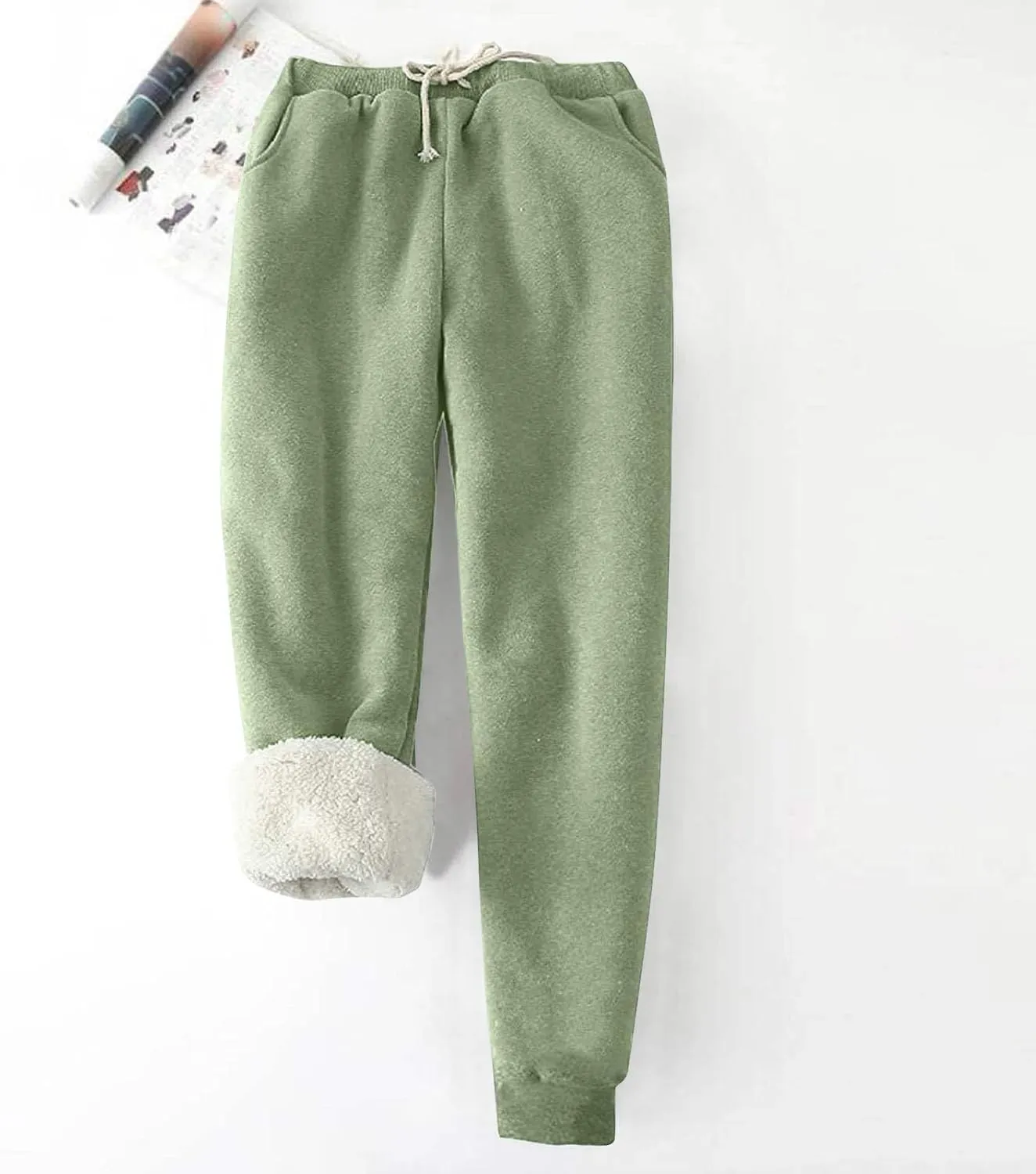 jovati Women's Winter Warm Fleece Jogger Pants Sherpa Lined Sweatpants Track Pants Athletic Active Lounge Pants