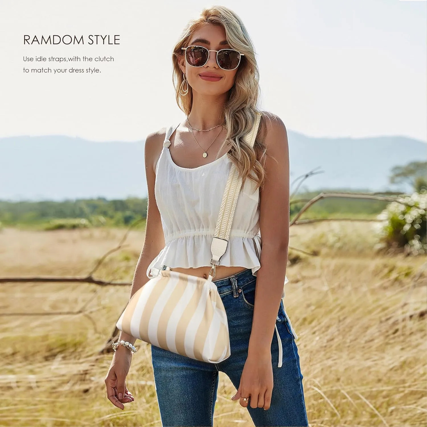KALIDI Dumpling Clutch for Women Summer Beach Soft Cloud Purse Casual Handbag