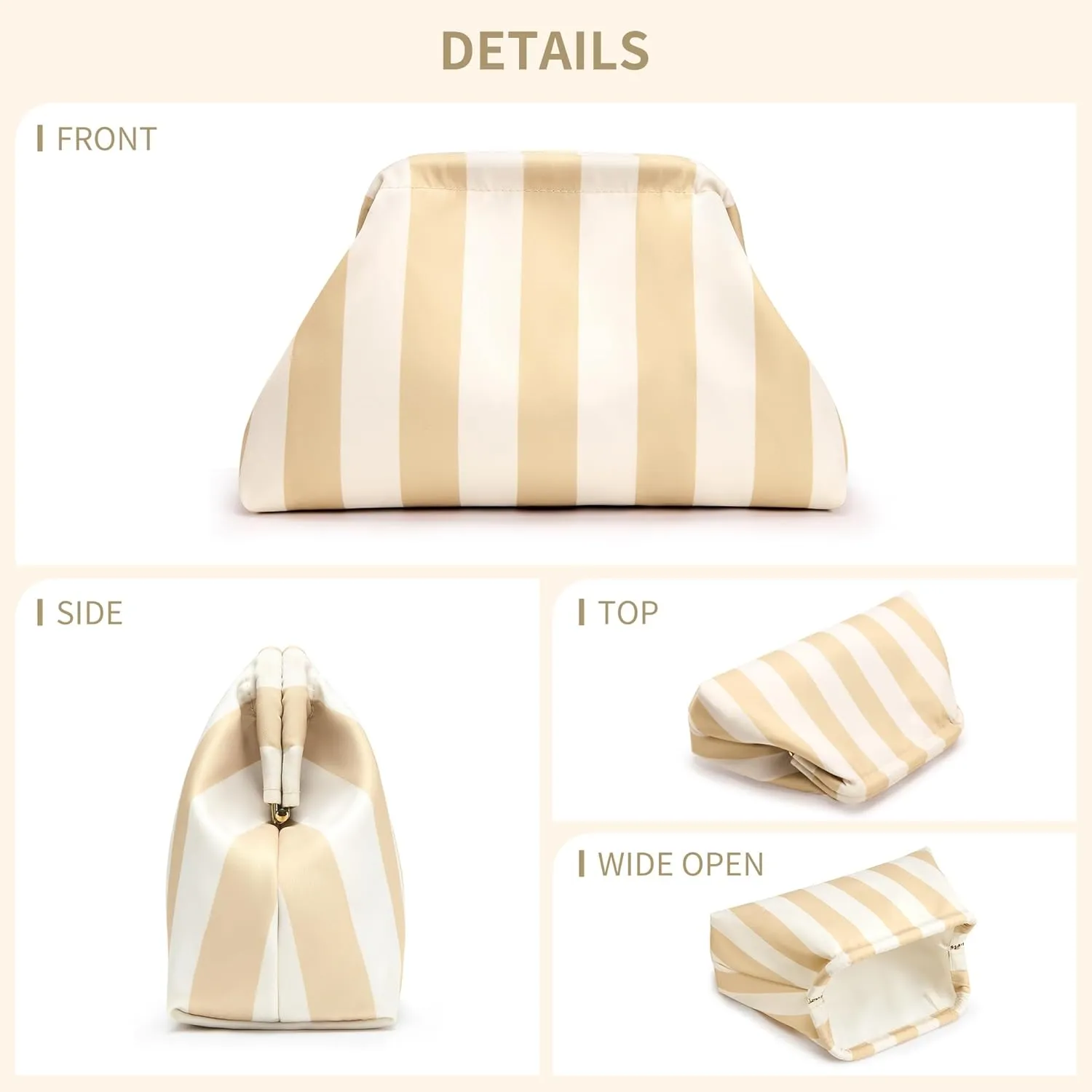 KALIDI Dumpling Clutch for Women Summer Beach Soft Cloud Purse Casual Handbag