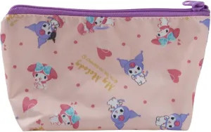 Kawaii Trapezoid Pouch - Small Mini Makeup Bag, Cosmetic Pouch, Toiletry Organizer, Aesthetic, and Travel-Friendly (My-Meloday, Kuormi-Bunny (Pink))