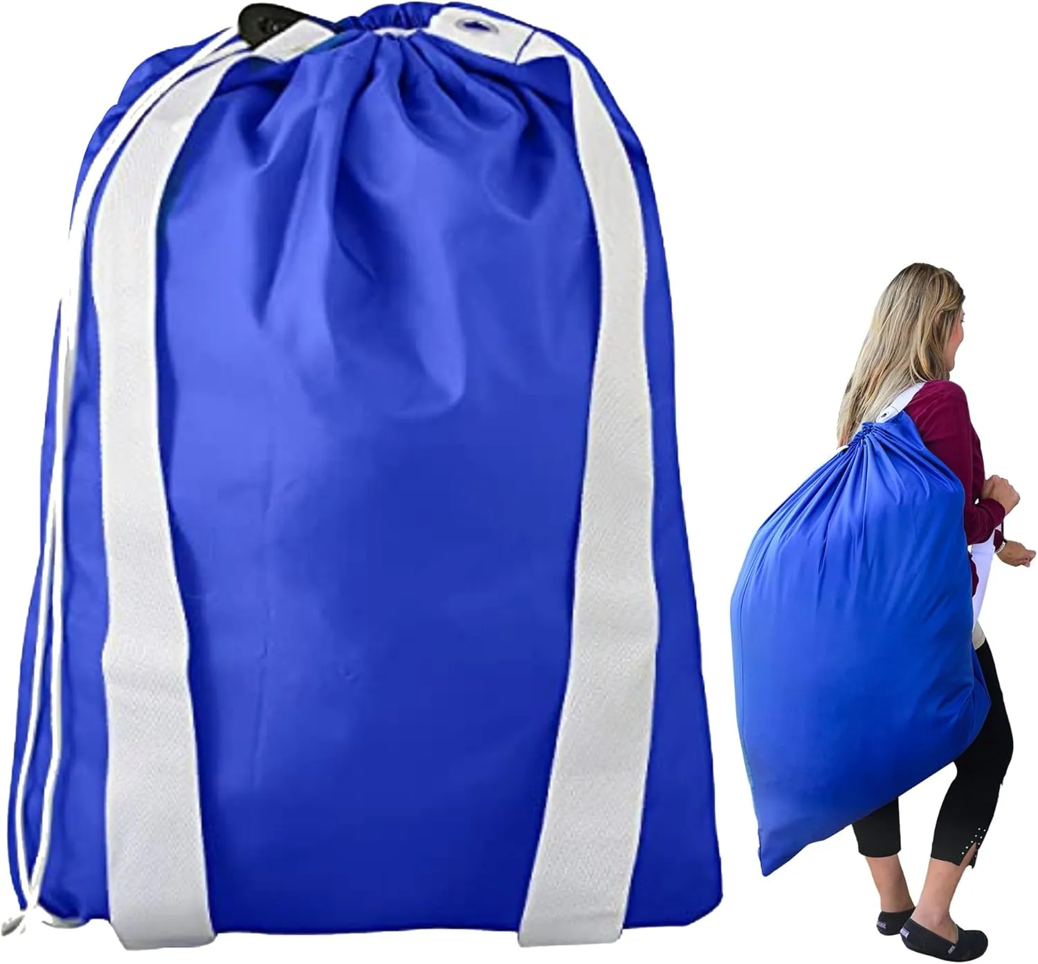 Keeble Outlets Laundry Bag | 30 * 40 XL Laundry Basket | 100% Nylon Laundry Hamper | Blue Cruise Ship Essentials | Pack of 2 Organizer for Room Organization | Travel-Friendly